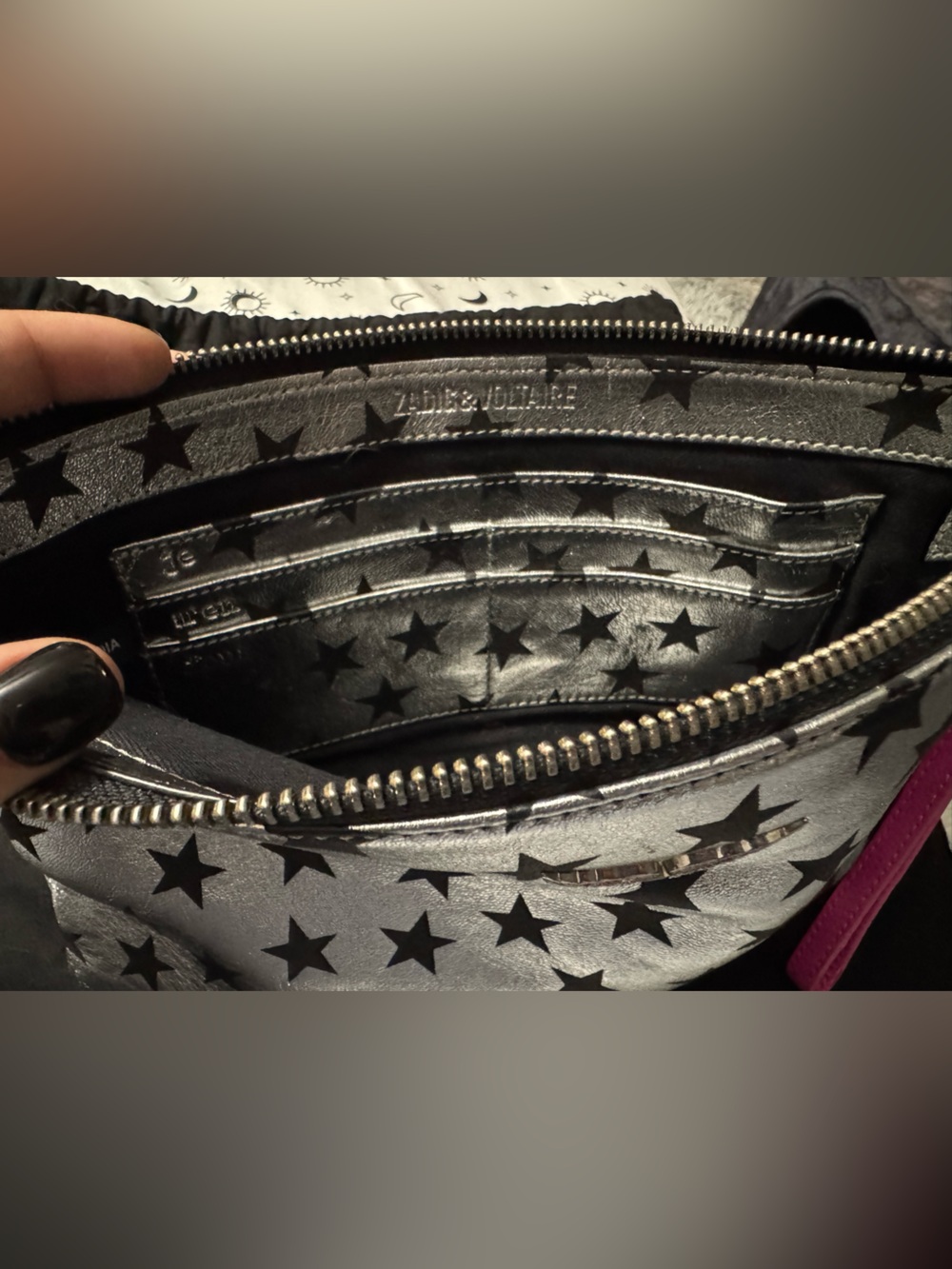 Zadig & Voltaire Silver Star-Print Wristlet - Picture 3 of 3